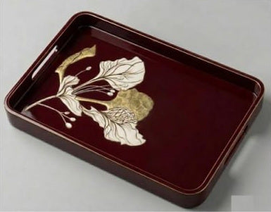 Crimson Bloom handled tray