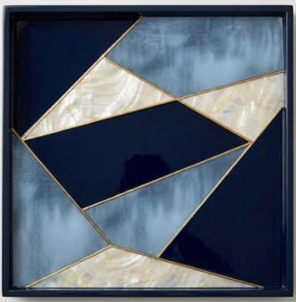 Indigo Facet square tray, seen from above