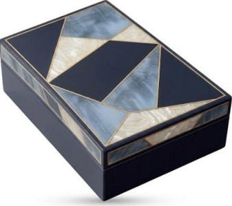 Indigo Facet lidded box on white